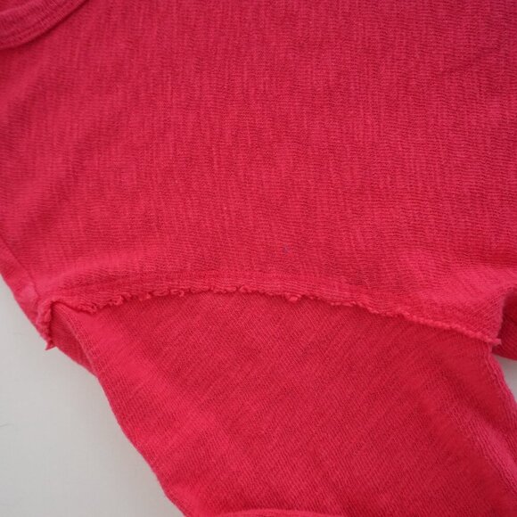 Anthropologie T.La Pink Cropped Scoop Neck Long Sleeve Shirt Small - Picture 11 of 12